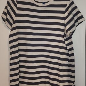 Old Navy Black and White Striped Tee